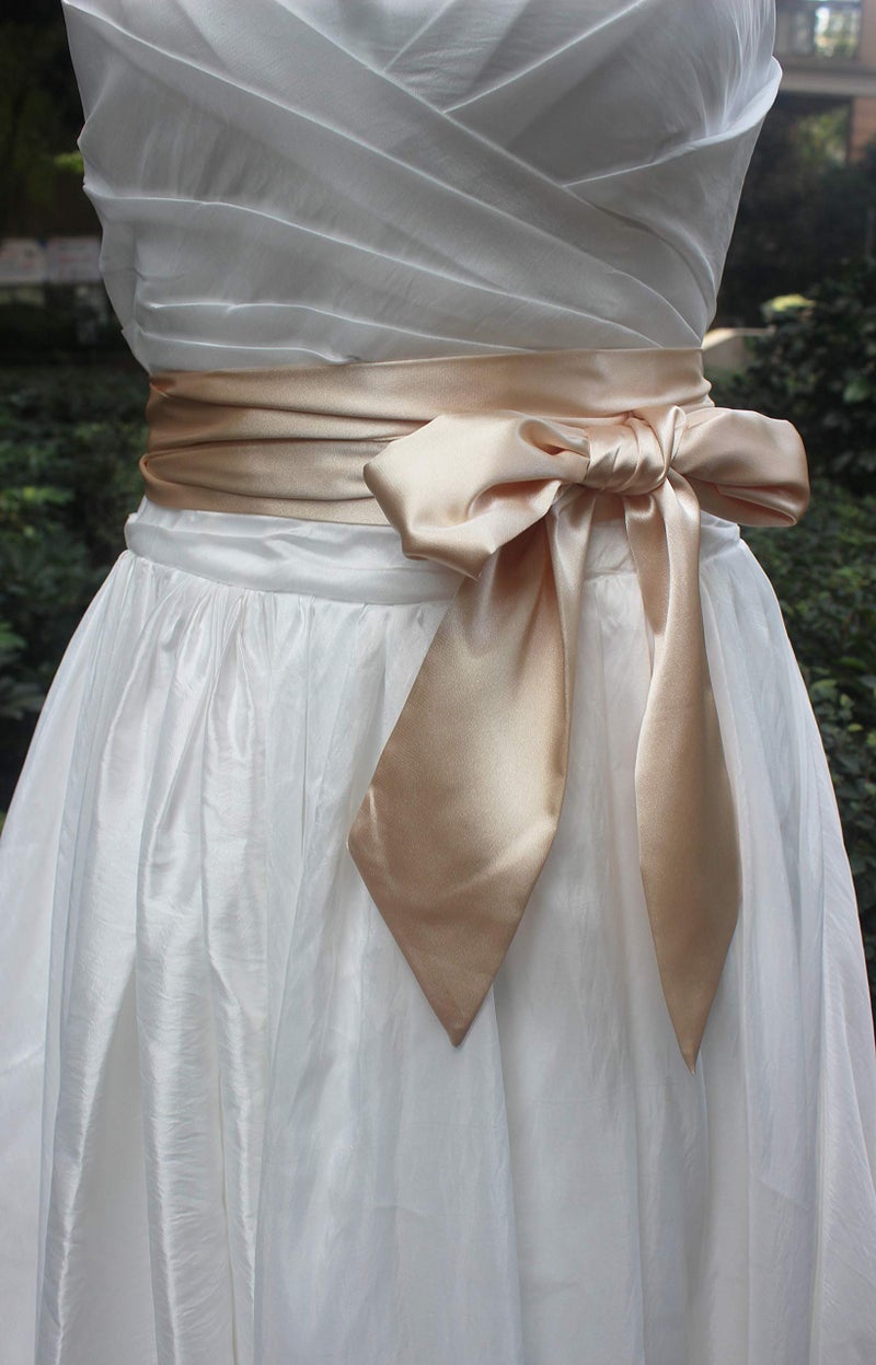NANIA Wedding satin sash belt for special occasion dress bridal sash (Champagne) - Image 4